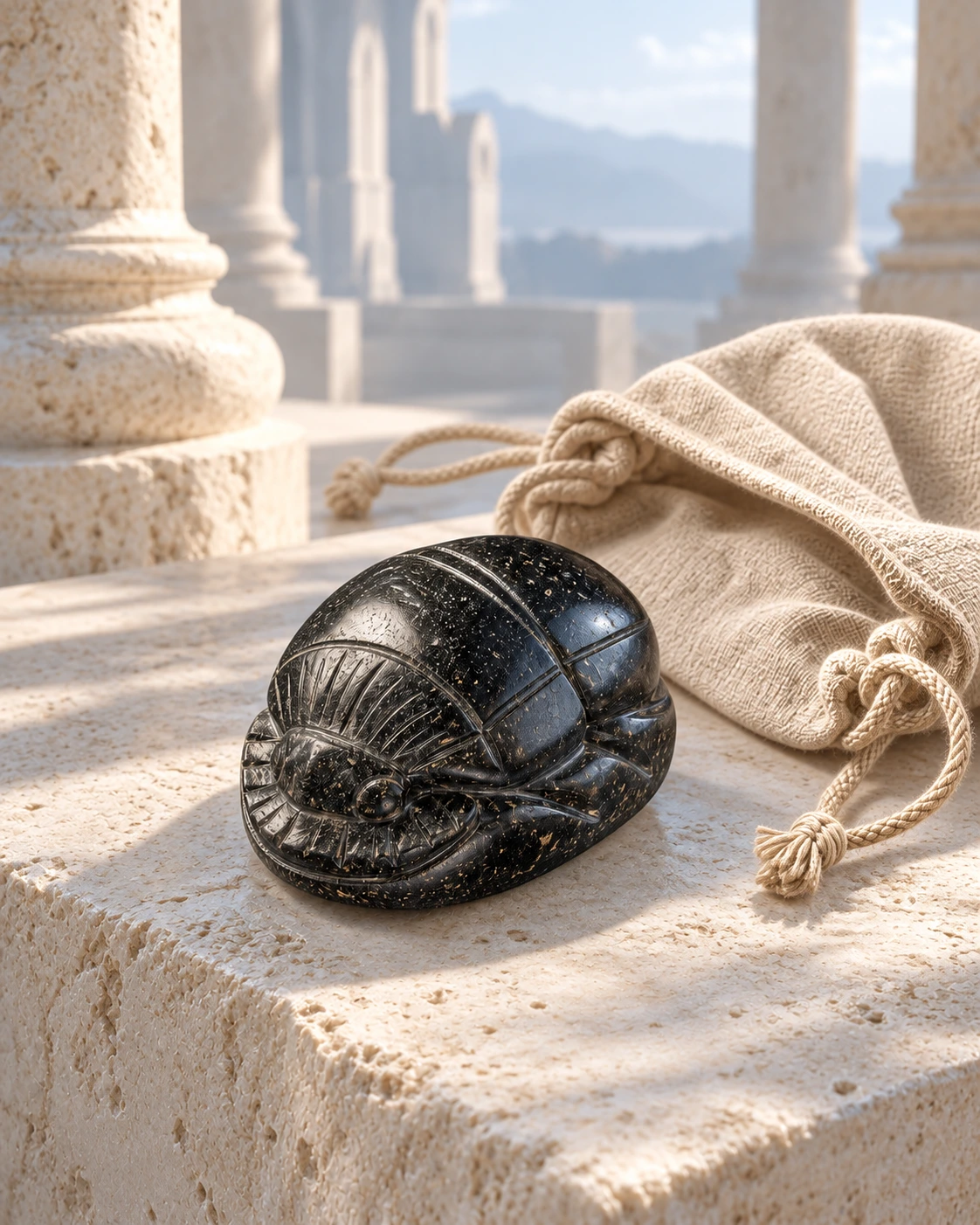 Styled scene featuring Heart Scarab Object